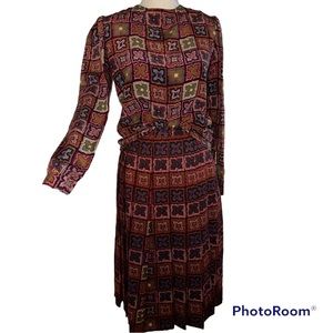 Vintage Salvatore Ferragamo top and skirt set
